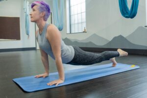 woman doing front opening stretch